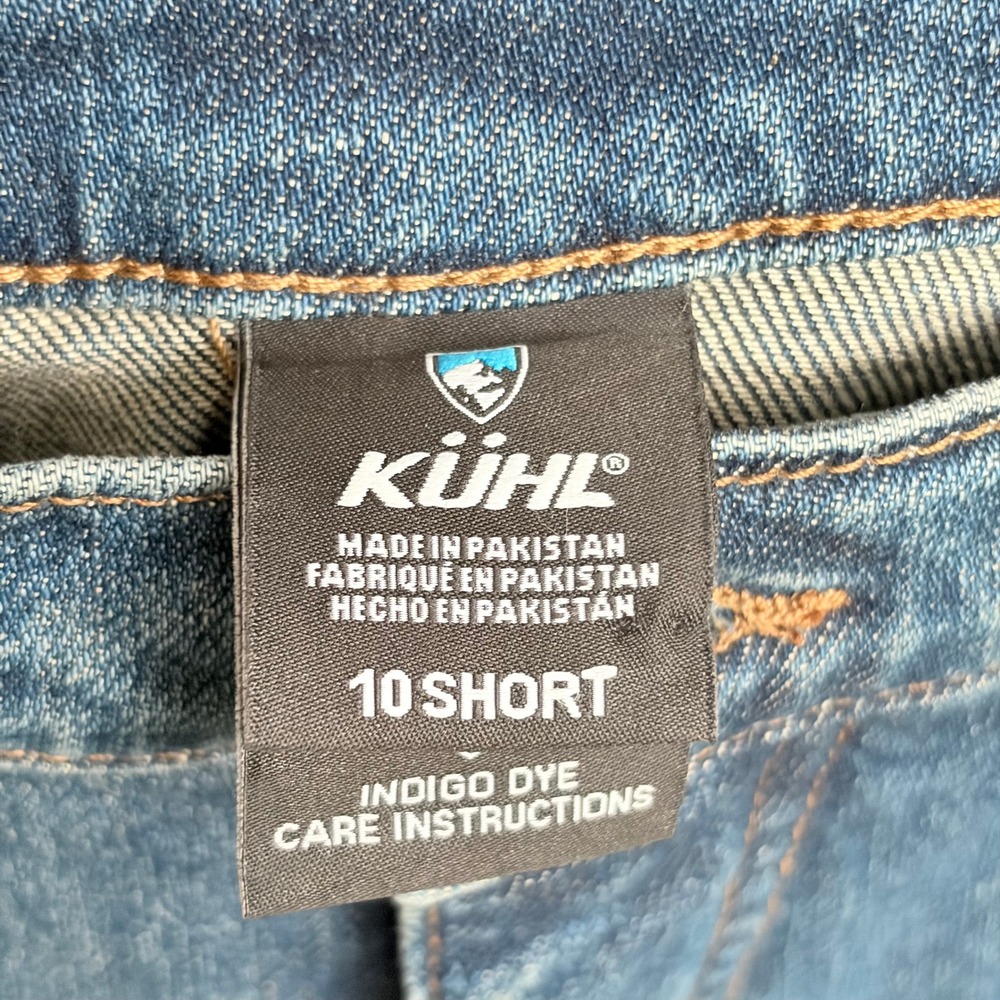 Kühl Kontour Wide Leg Denim Jeans 10 Short Gorpcore Blue Recycled Cotton Stretch - Picture 10 of 10